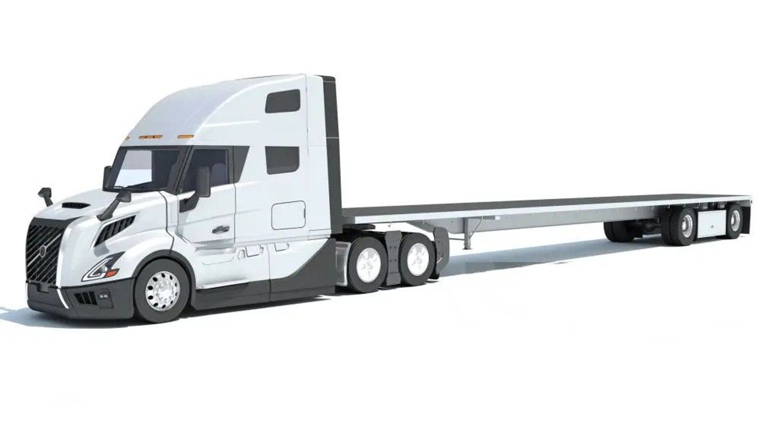 New Volvo and Flatbed Ilustration